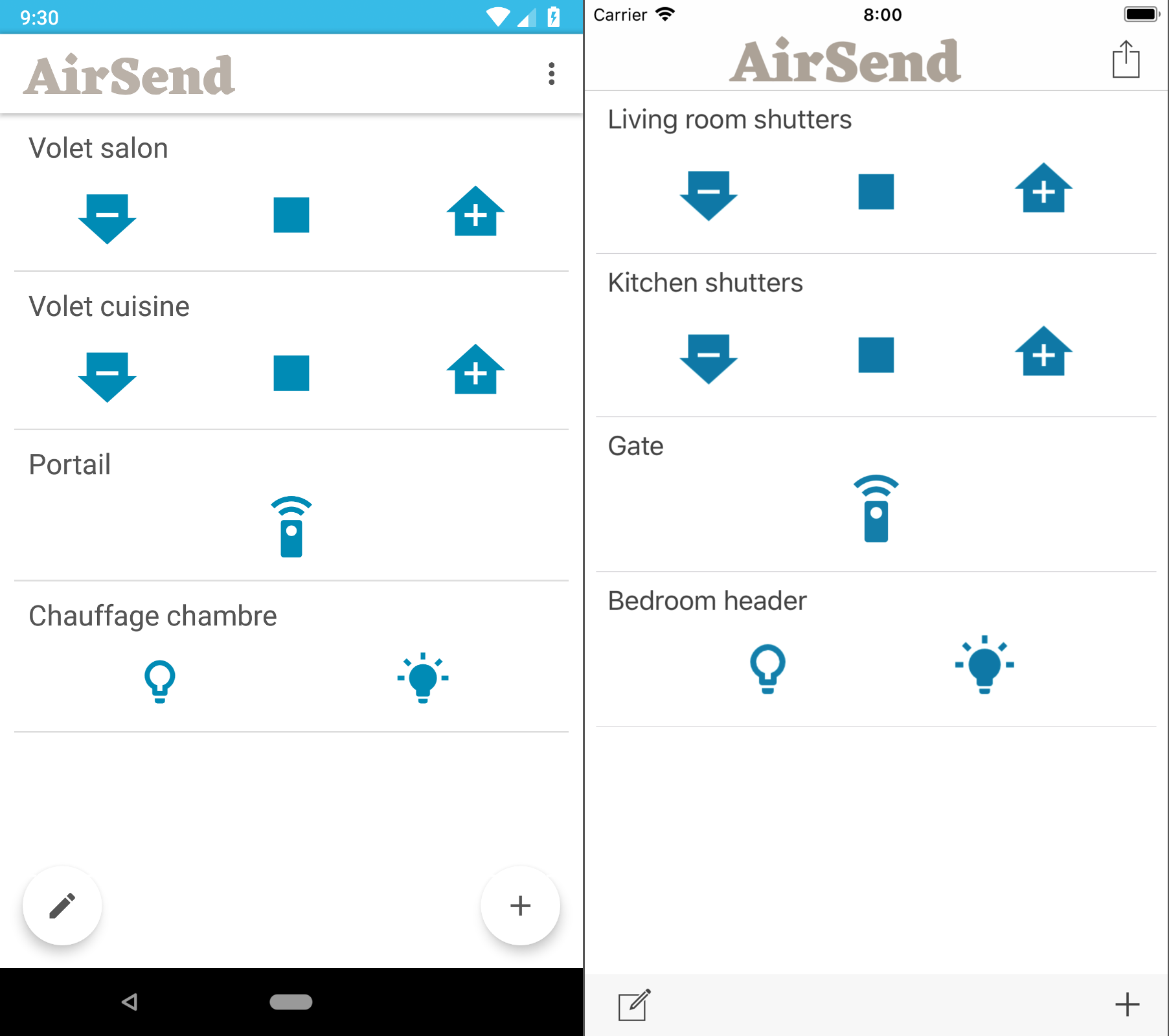AirSend capture d'écran android / iphone
