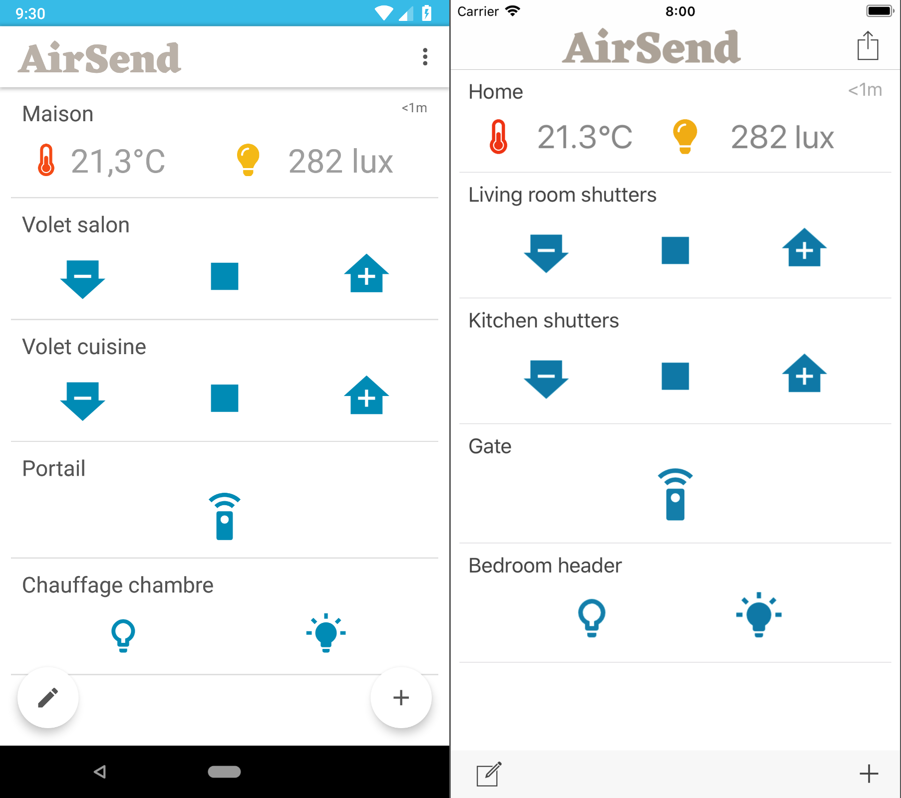 AirSend mobiles screenshots